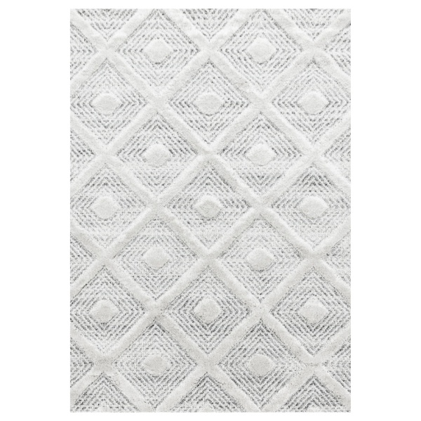 Diamond 3D Effect Grey Rugs For Living Room | Grey Mat for Bedroom